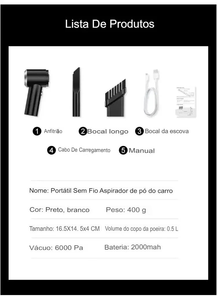 Mini Aspirador de Pó Powerclean - Oferta Relâmpago